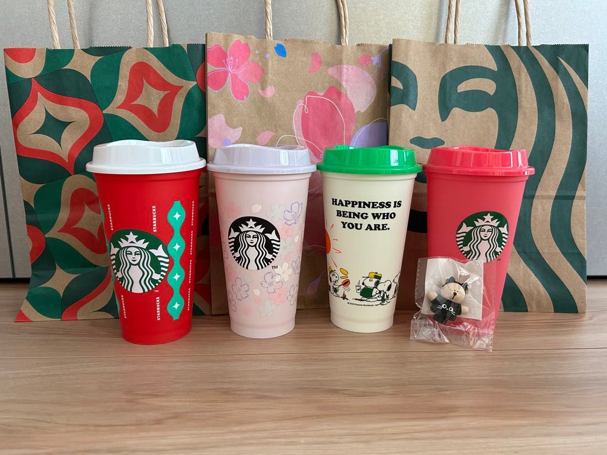 スターバックス タンブラー リユーザブルカップ STARBUCKS スヌーピー スタバ SAKURA さくら ベアリスタ キャップ