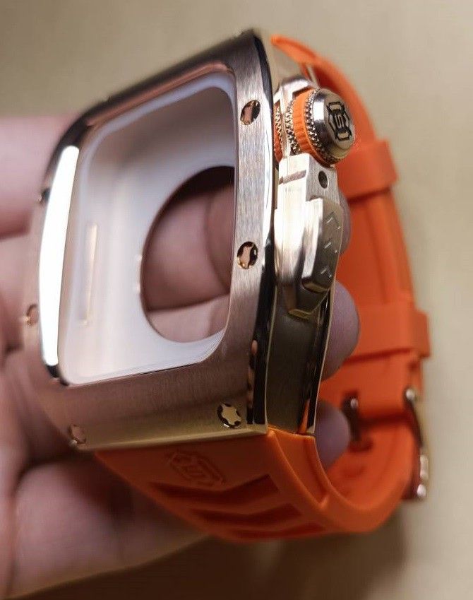 44mm 45mm RG メタル ラバー カスタム ステンレス apple watch アップルウォッチ ゴールデンコンセプト