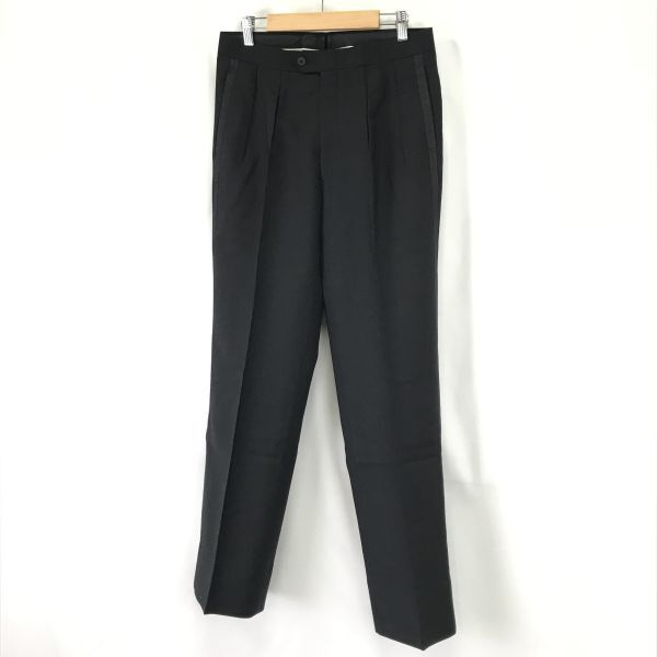 日本製/KINDWEAR★ピエール カルダン/pierre cardin★100％ウール/スラックス【W78/股下80cm/黒/black】サイドライン/pTrouser◆pBH562_画像2