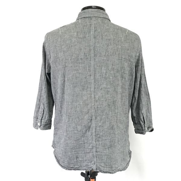 ビーノ/Beno★リネン混/五分袖シャツ【メンズL/グレー/gray】Tops/Shirts◆BH586の画像3