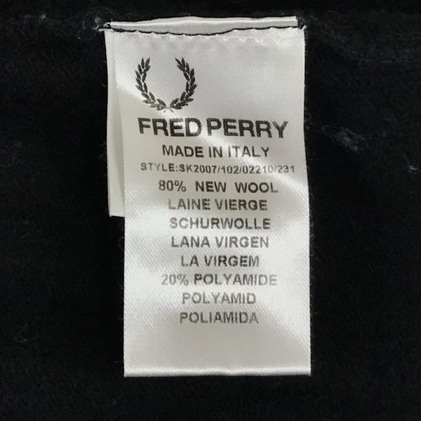  Италия производства * Raf Simons × Fred Perry * шерсть свитер с длинным рукавом [ мужской XS/ чёрный ]RAF SIMONS/FRED PERRY/ солнечный f направляющие фирма бирка *BF969