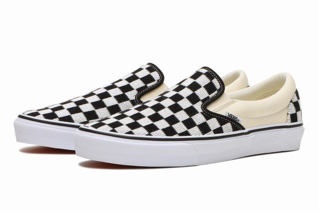 ヴァンズ VANS スリッポン チェッカー V98CF CHKNT メンズ シューズ ブラック ホワイト 黒 白 スニーカー 靴 US8.5（26.5cm）