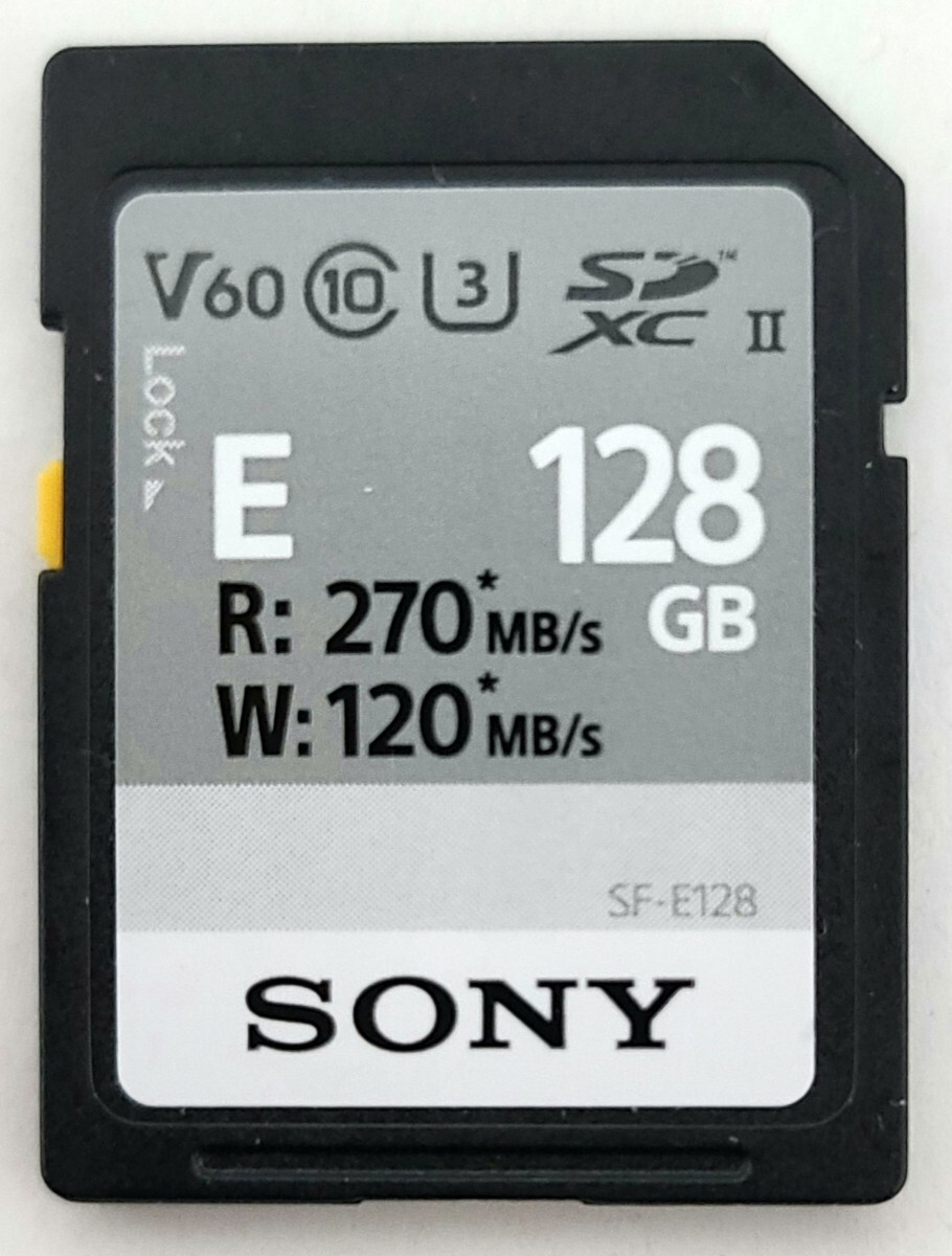 ★超美品 使用頻度少 SONY ソニー 128GB SDXCカード UHS-II Class10 U3 V60 読出270MB/s 書込120MB/s Eシリーズ 高速転送 4K HD 動画 写真_画像1