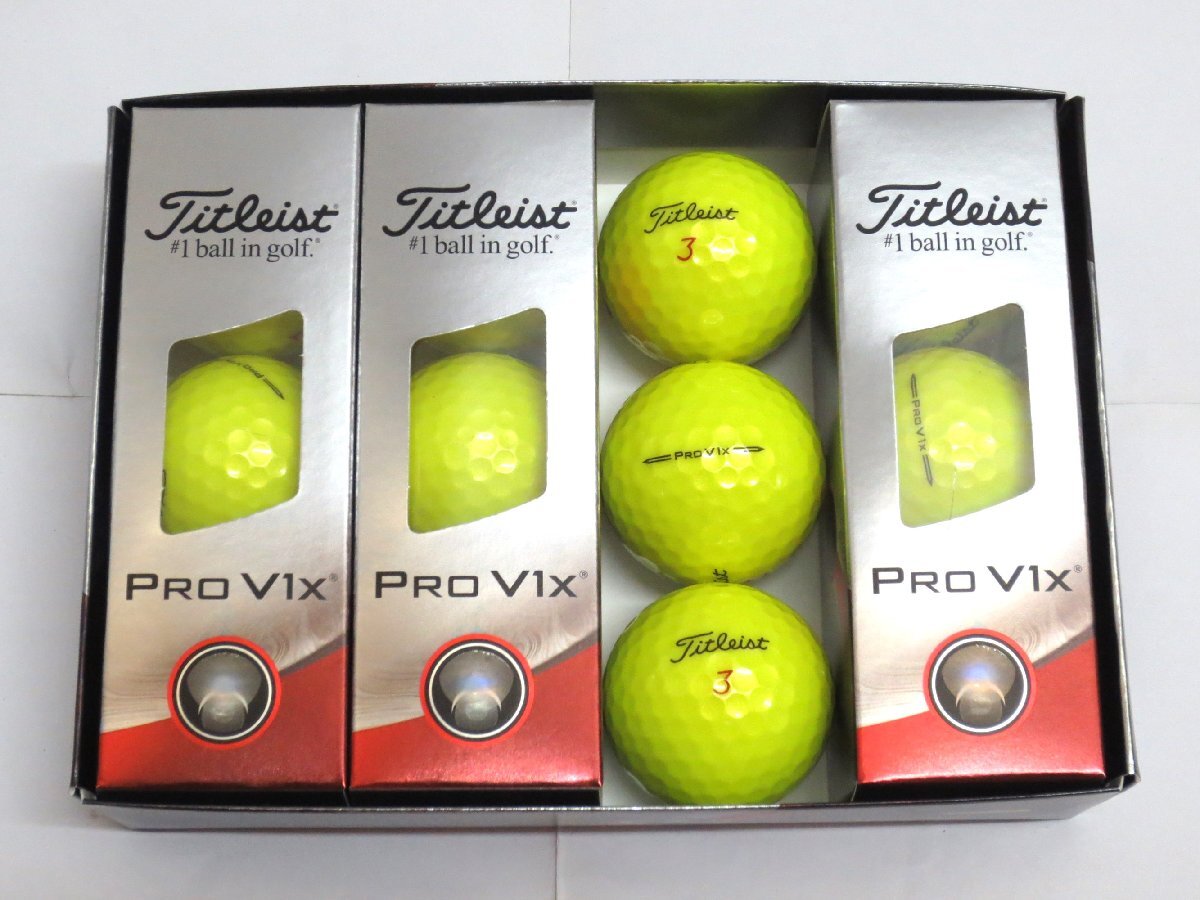 新品★タイトリスト★プロ PRO V1x ボール★2023★ローナンバー【1・2・3・4】★イエロー★日本正規品★1箱★12球★送料無料_画像2