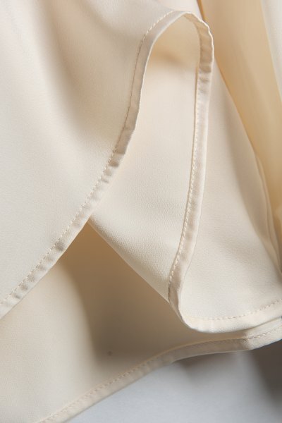 新品新作レディース配色折り襟シャツ長袖トップスキャメル襟ベージューL_画像8
