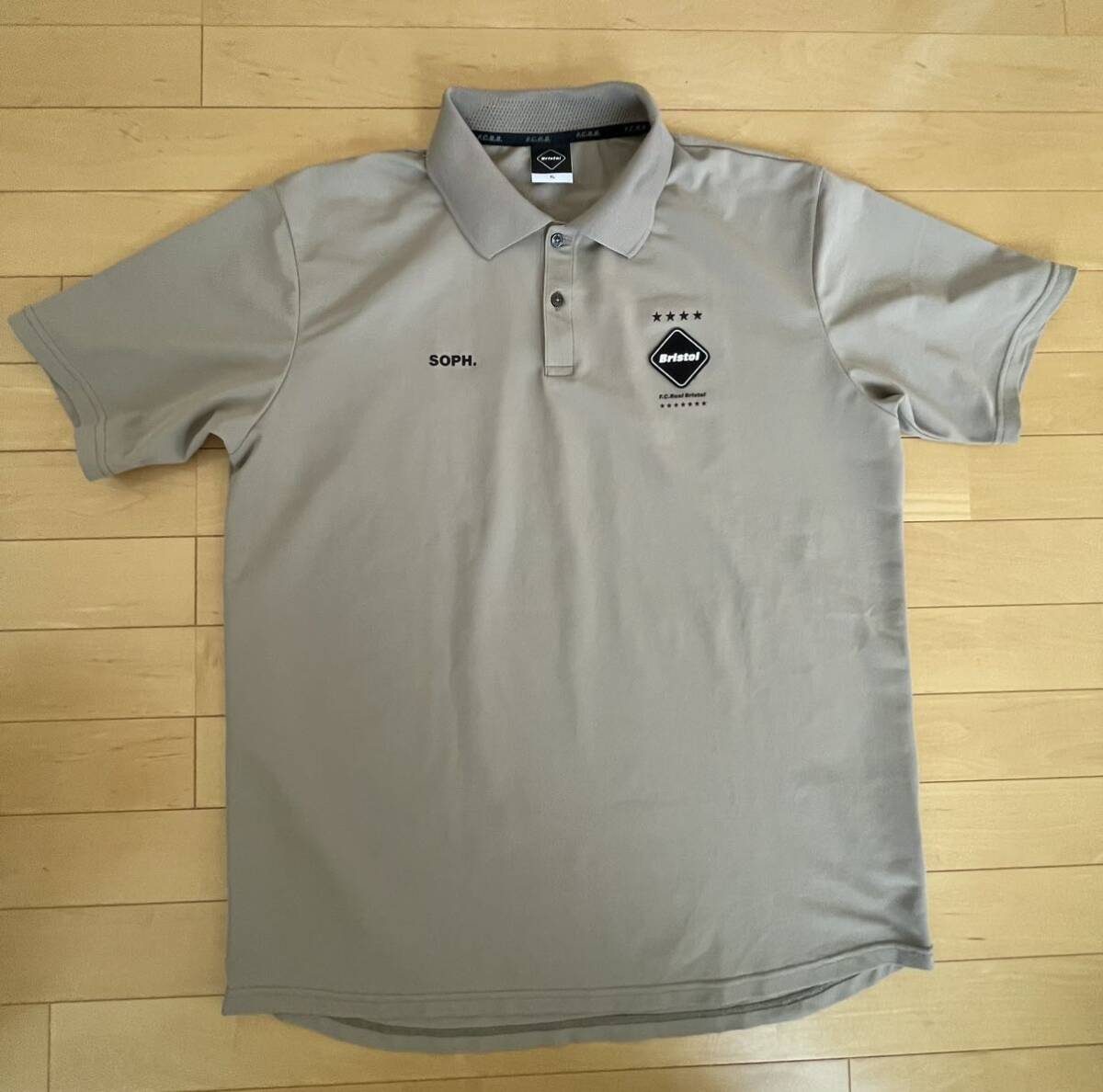 【1円スタート】F.C.R.B. S/S TEAM POLO ポロシャツ XL ベージュ F.C.Real bristolの画像3