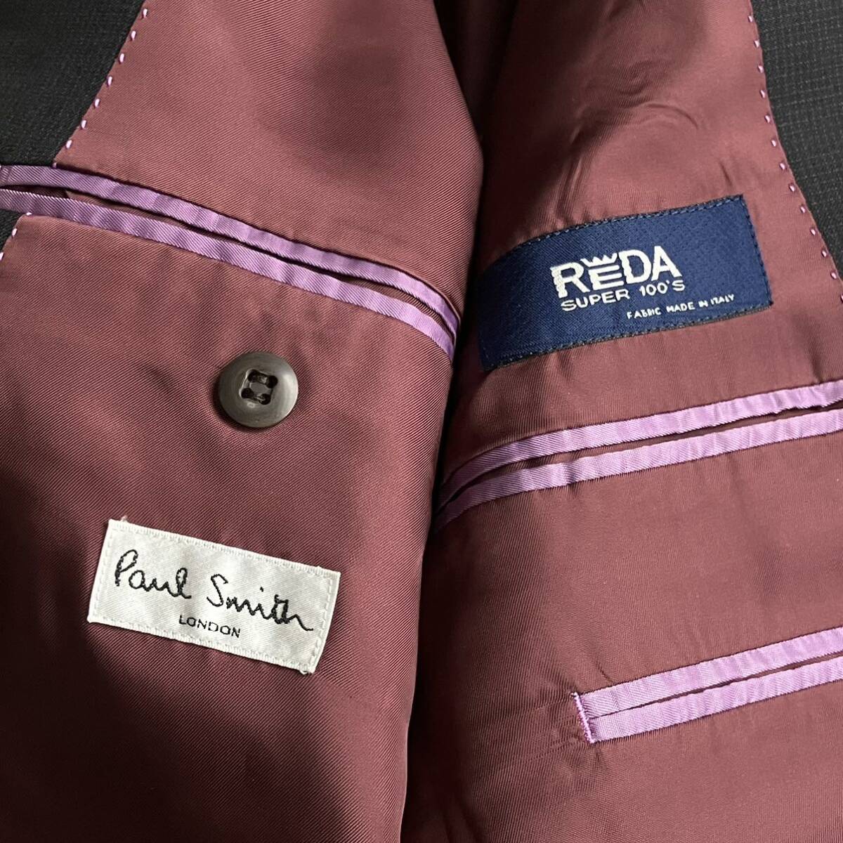 ポールスミス REDA×PAUL SMITH★セットアップ スーツ メンズ ウール チェック ブラック L_画像6