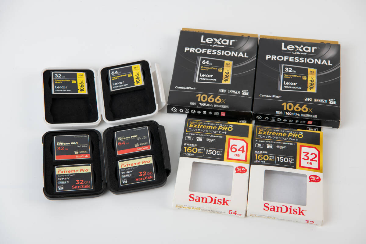 CFカード セット売り 64GB 2枚 32GB 4枚　SanDisk Extreme RRO Lexar PROFESSIONAL_画像1