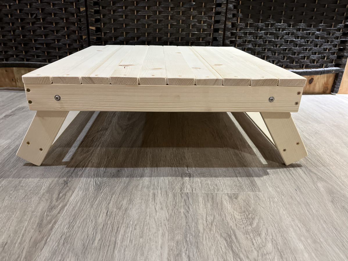 テーブル 木製 折りたたみ キャンプ アウトドア 480×455×175 松_画像2