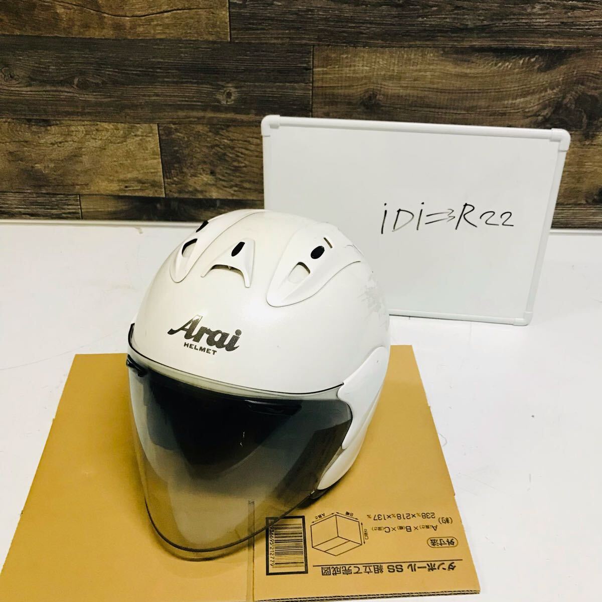 中古品　アライ ヘルメット ジェットヘルメット RAM4 SZ SNELL Arai 61.62CM 中古品E226_画像4