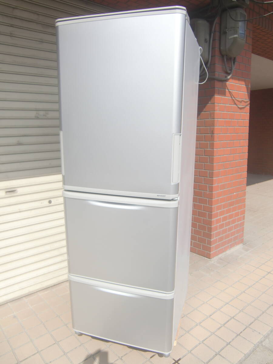 ★◇3ドア冷凍冷蔵庫 350L シャープ SJ-W351D-S 2018年製 シルバー 中古 大型 どっちもドア お部屋まで搬入 送料無料 即決 4257_画像1