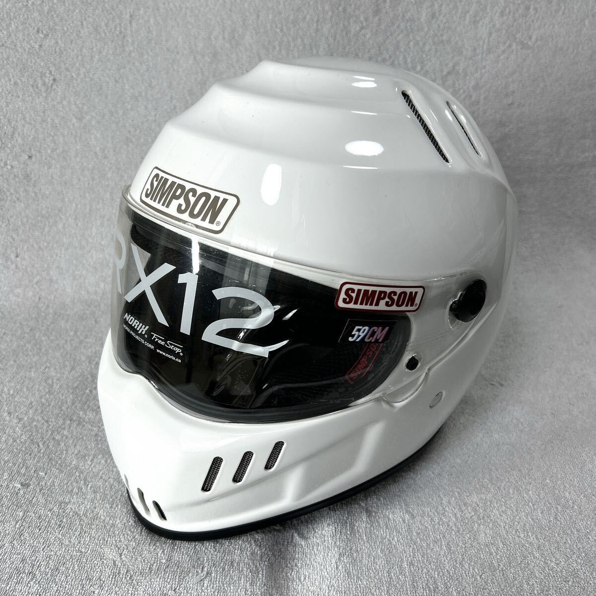 ★アウトレットSALE SIMPSON SPEEDWAY RX12 59cm シンプソン フルフェイスヘルメット 白 SG規格 正規 A60314-8_画像2