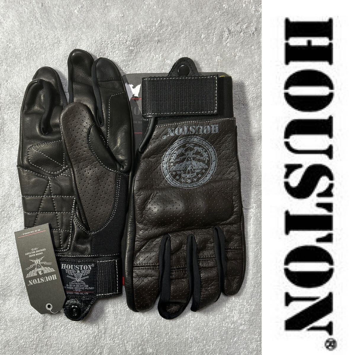 アウトレット処分 HOUSTON HTVG-2021S BR 2XL ヒューストン パンチングレザーグローブ 革手袋 ライディンググローブ A40429-27の画像1