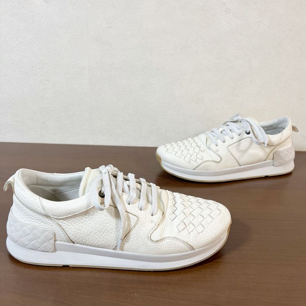 BOTTEGA VENETA ボッテガヴェネタ イントレチャート レザー スニーカー size 41 メンズ_画像3