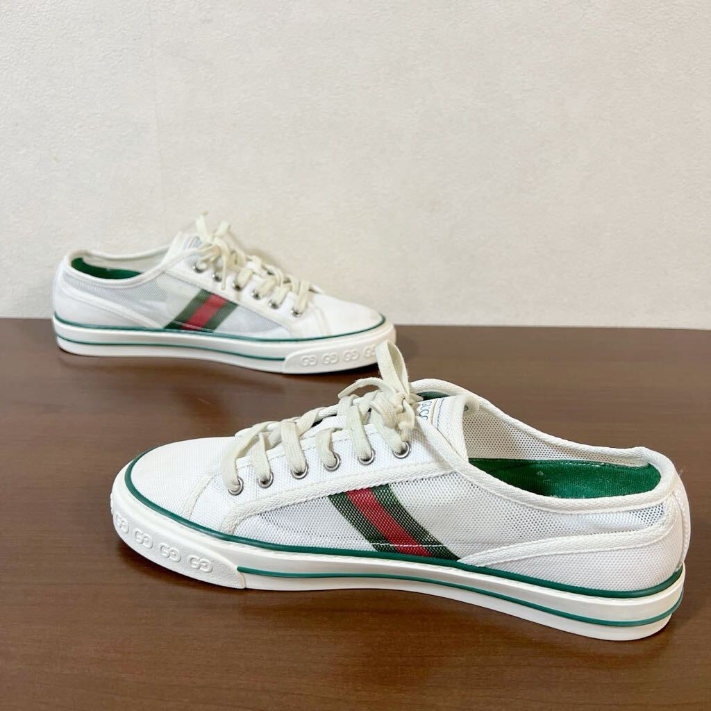 GUCCI グッチ TENNIS 1977 シェリーライン メッシュ スニーカー size 8 1/2 メンズ_画像4