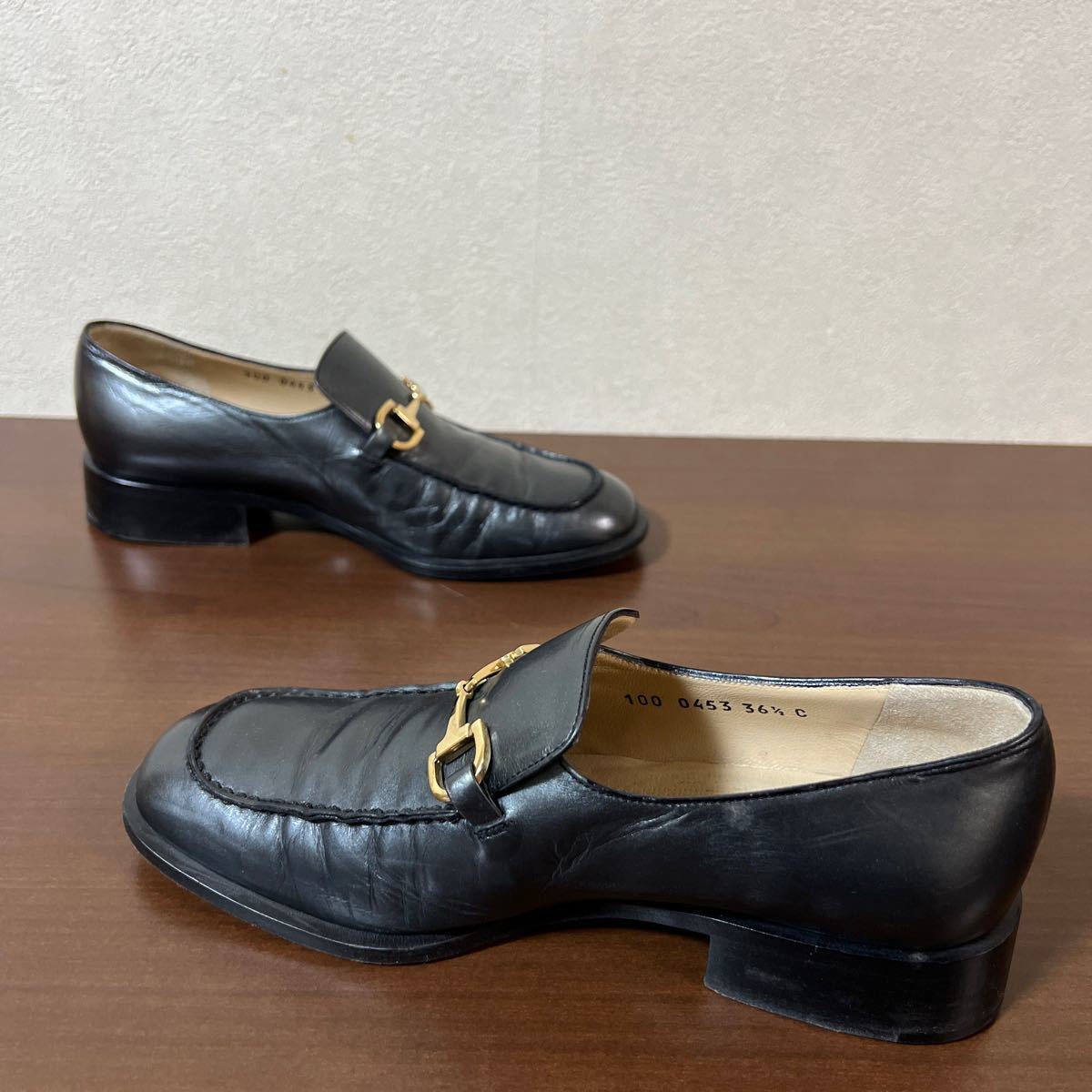 【美品】GUCCI グッチ ホースビット ローファー シューズ size 36 1/2 レディース ブラック_画像4