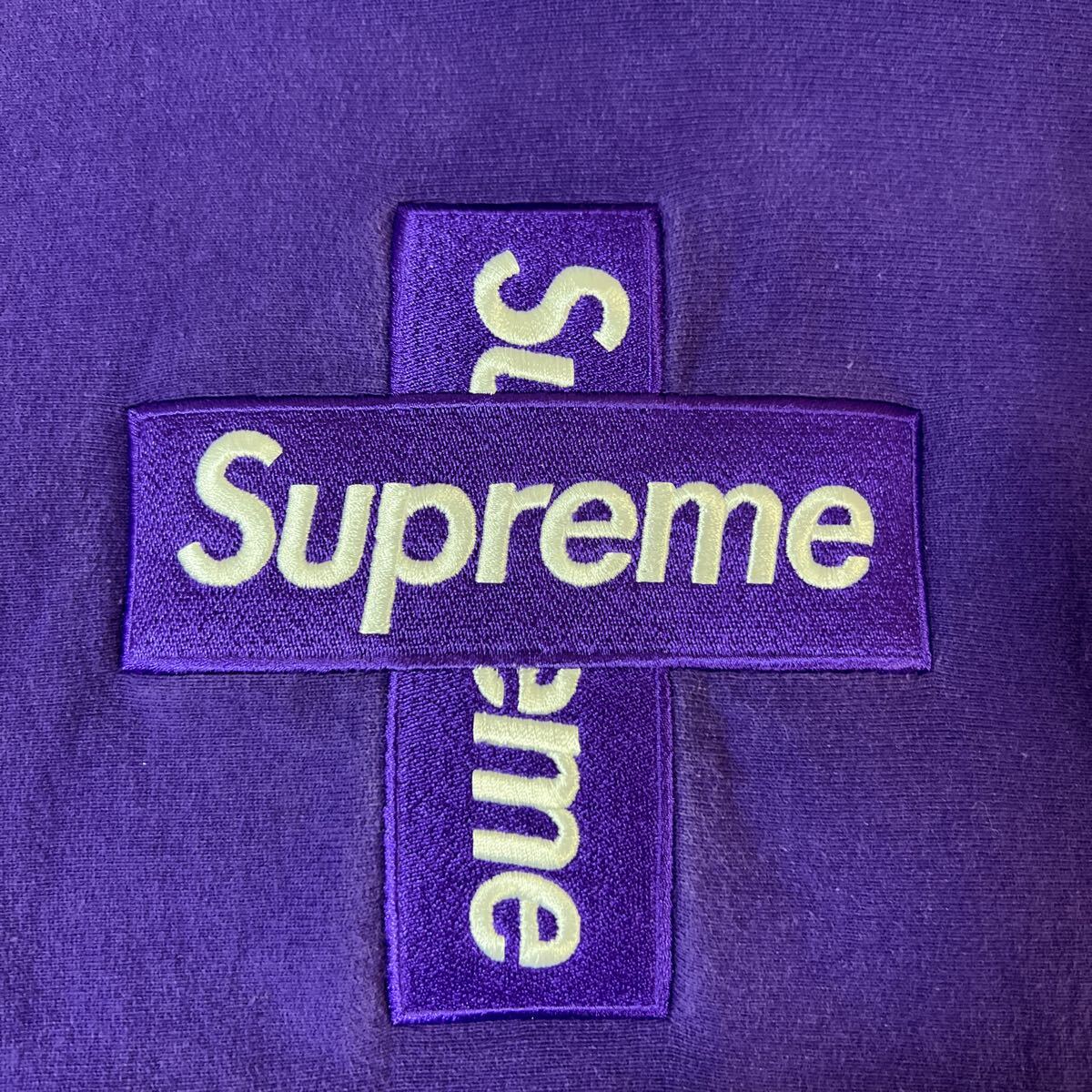 【美品】Supreme シュプリーム Cross Box Logo Hooded Sweatshirt Purple クロスボックスロゴ スウェット パーカー size S パープル 紫_画像5