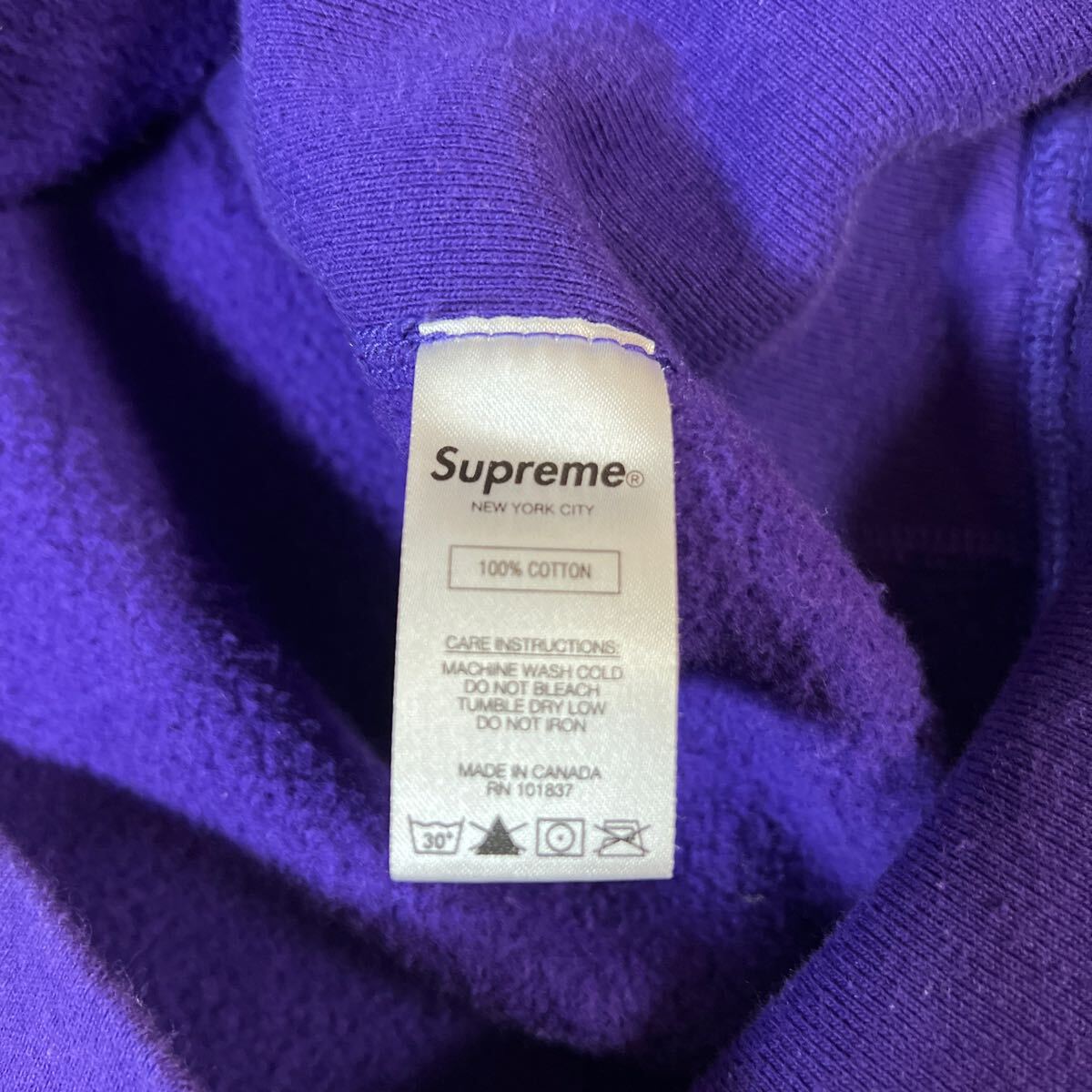 【美品】Supreme シュプリーム Cross Box Logo Hooded Sweatshirt Purple クロスボックスロゴ スウェット パーカー size S パープル 紫_画像8