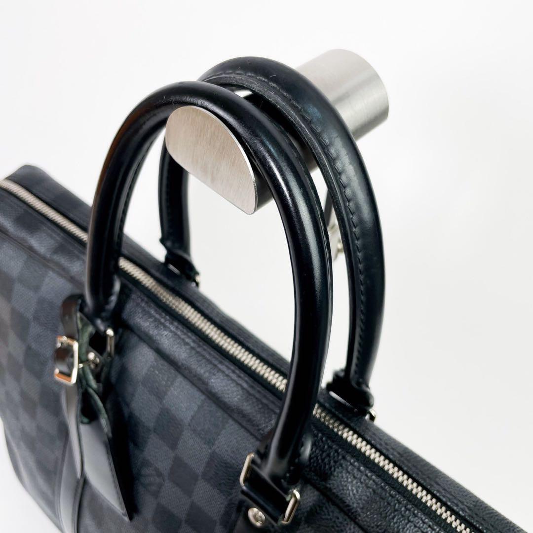 LOUIS VUITTON【美品】ダミエ グラフィット ポルトドキュマン N41125 ブリーフケース ビジネス パドロック レザー 黒 メンズ ルイヴィトン_画像7