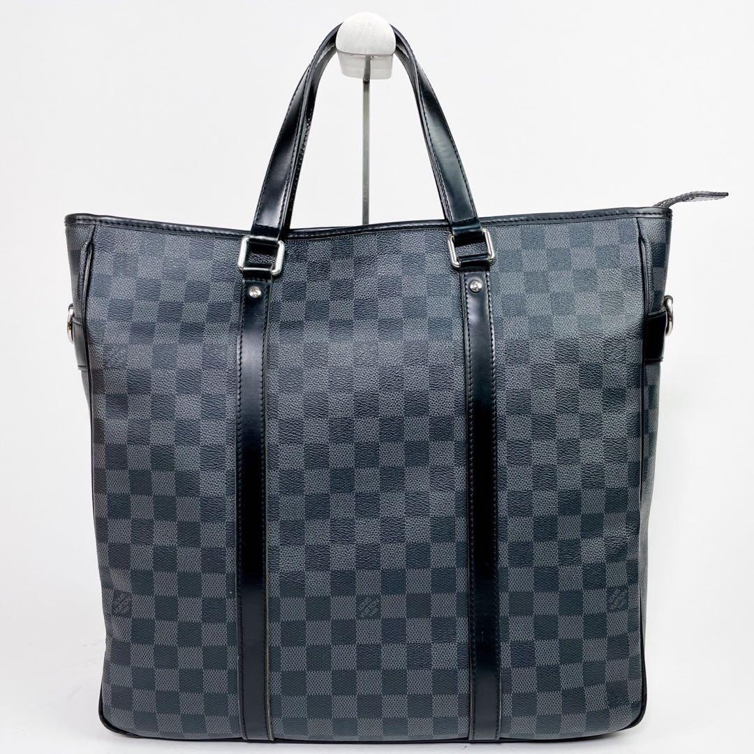 LOUIS VUITTON【美品】ダミエ グラフィット タダオPM N41259 トートバッグ ハンドバッグ ビジネス 大容量 レザー 黒 メンズ ルイヴィトン_画像2