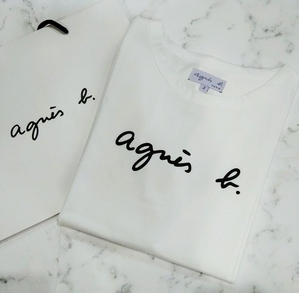 アニエスベーagnes b.半袖ロゴTシャツ　ホワイトレディースMサイズ_画像1