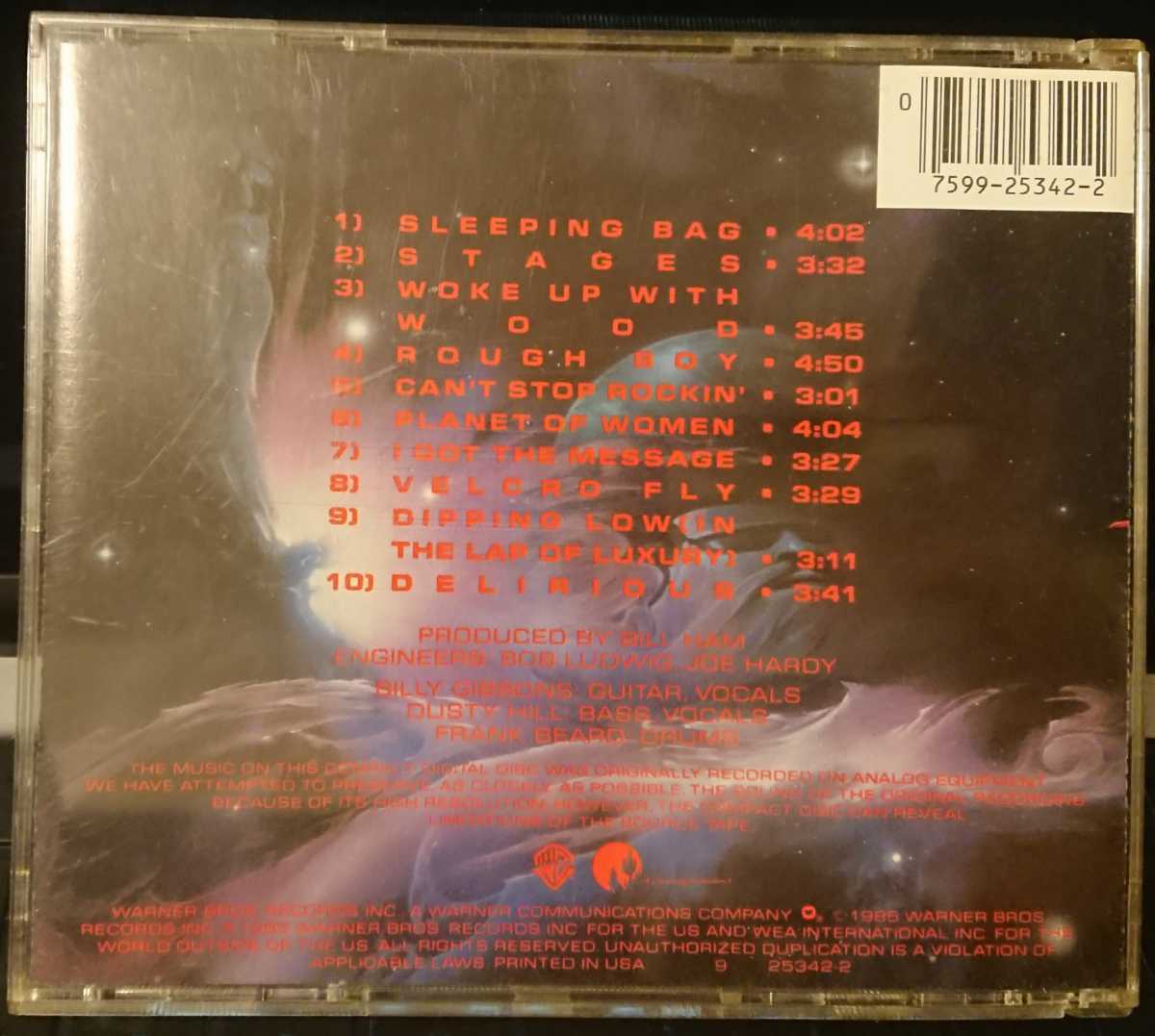 美盤CD ZZ TOP AFTERBURNER 1985年 US盤 9 25342-2_画像2