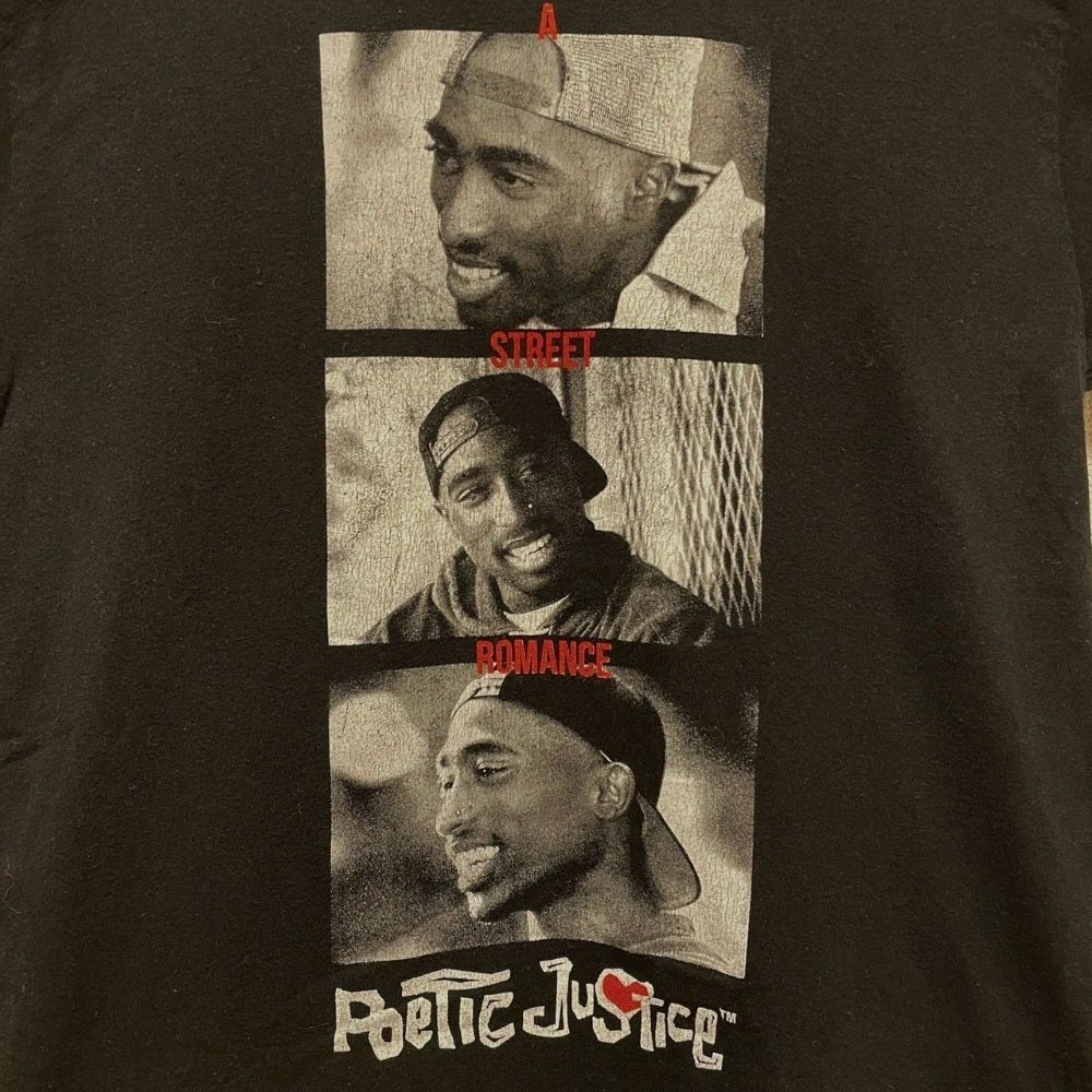 一点物　2Pac　Poetic　Justice　Tシャツ　半袖　黒　古着　S