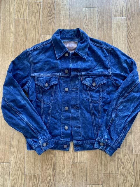 90's LEVI'S 71557XX BIG E 復刻 38size 日本製 ジージャン デニムジャケット タイダイ マーブル 後染め 赤耳 66前期_画像1