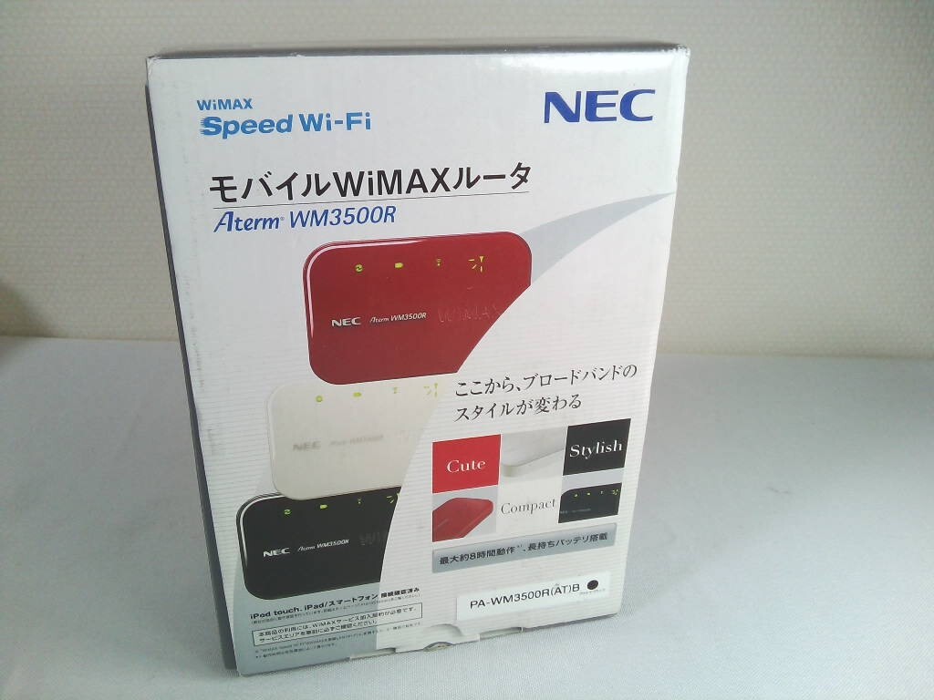 外観美品★NEC Speed　Wi-Fi モバイルWiMAXルータ　Aterm WM3500R★通電確認！ジャンク_画像1