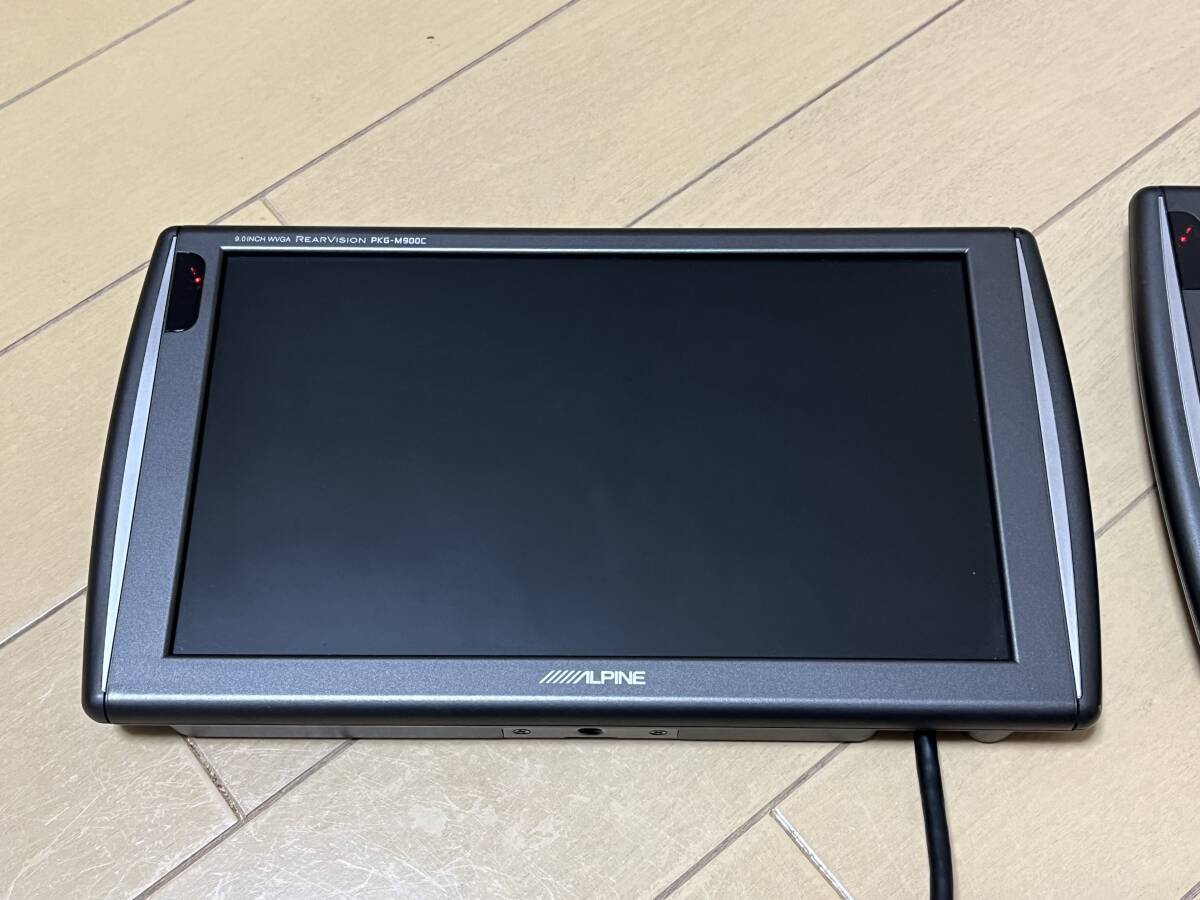 アルパイン ALPINE PKG-M900C 9インチWVGAモニター 2台セット 映像分配ケーブル 新品ヘッドレストステー付_画像3