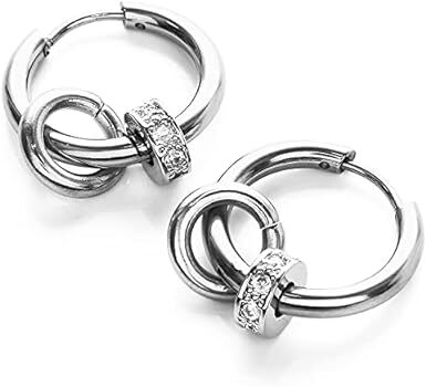 [SEIYA INTERNATIONAL] earrings men's hoop earrings 2 ream ring ring earrings lady's both ear set 