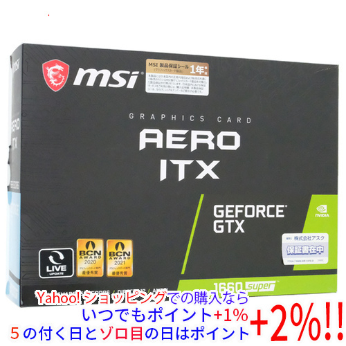 【中古】MSI製グラボ GeForce GTX 1660 SUPER AERO ITX PCIExp 6GB 元箱あり [管理:1050020728]_画像1