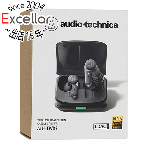 【中古】audio-technica ワイヤレスイヤホン ATH-TWX7 BK アッシュブラック 元箱あり [管理:1150026563]