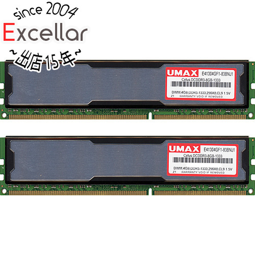 【中古】【ゆうパケット対応】UMAX Cetus DCDDR3-8GB-1333 DDR3 PC3-10600 4GBｘ2 [管理:3160603]_画像1