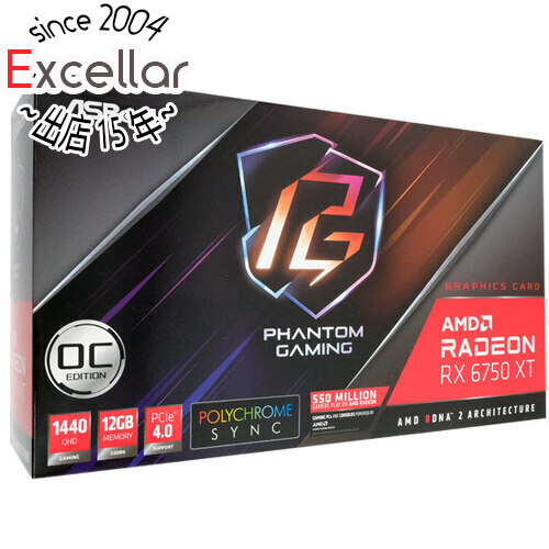 ASRock製グラボ Radeon RX 6750 XT Phantom Gaming D 12GB OC PCIExp 12GB [管理:1000027292]_画像1