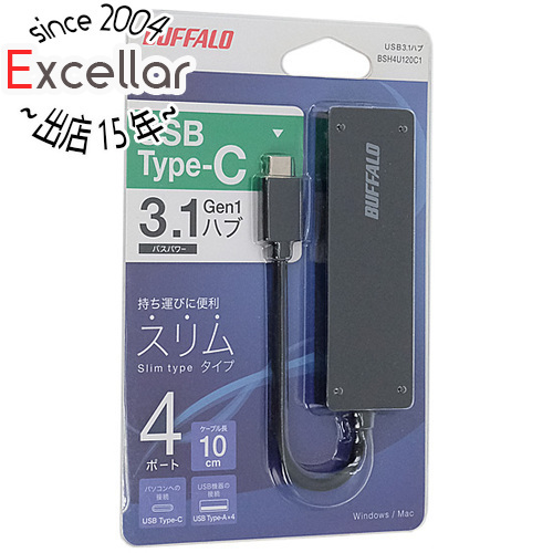 【ゆうパケット対応】BUFFALO バッファロー USB3.0ハブ 4ポート BSH4U125C1BK ブラック 未使用 [管理:1050023056]_画像1