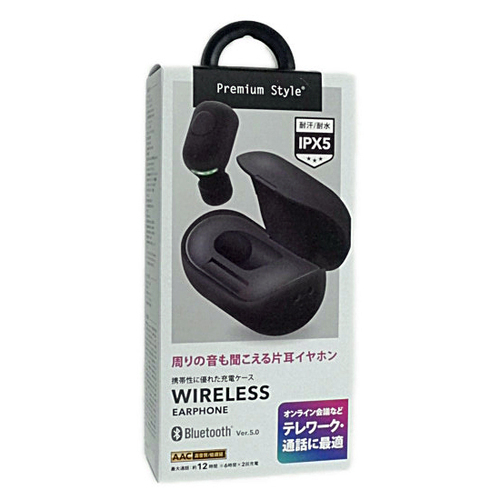 PGA 片耳ワイヤレスイヤホン Premium Style PG-BTE13BC1BK ブラック [管理:1100037492]_画像1
