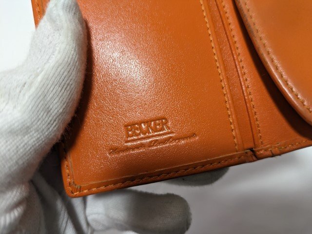 ■ベッカー ３つ折り財布（極小） レザー オレンジ BECKER■の画像8