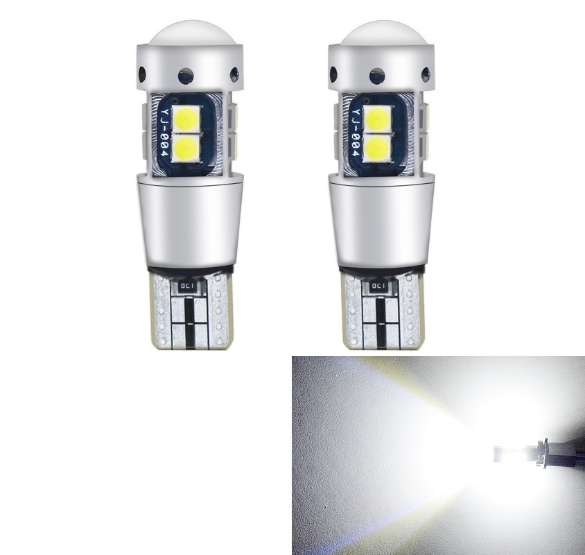[2個セット] 爆光 T10/T16 LED キャンセラー内蔵 無極性 白 ホワイト 12V/24V 共用 ポジション バックランプ 【送料無料】の画像1