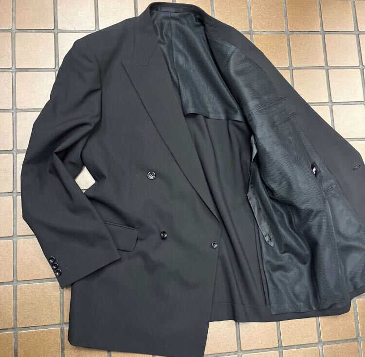 新品☆限定価格【AB7 XL相当★超軽量】4Bダブルスーツ 礼服 メンズスーツ ブラックフォーマル 礼服 背抜き 冠婚葬祭 喪服 セットアップ 黒_画像2