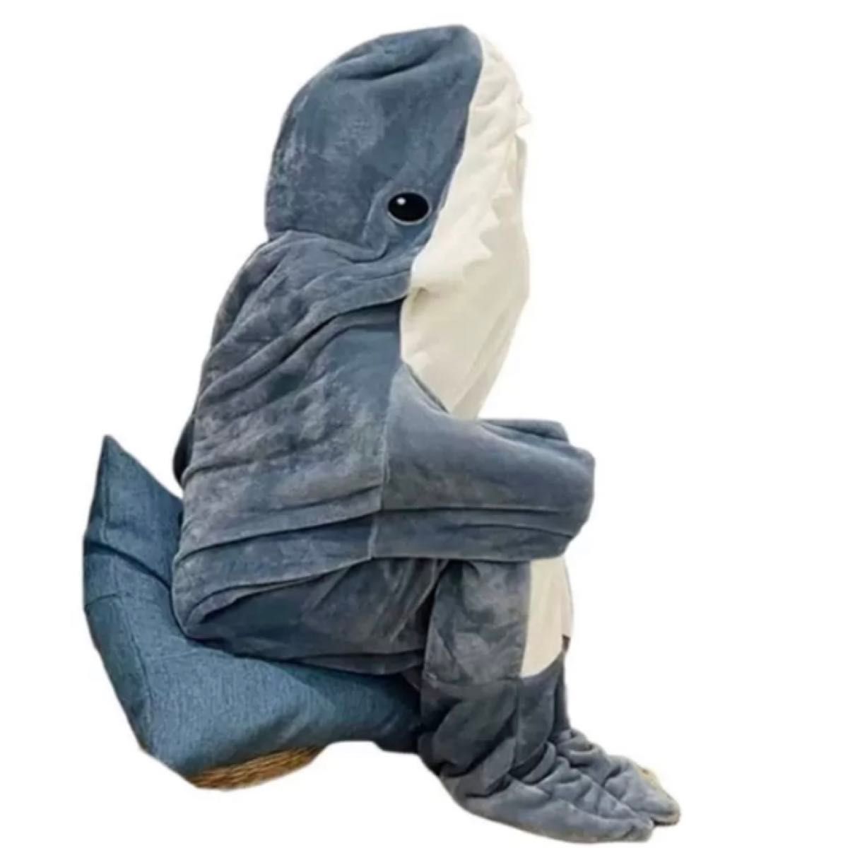 【新品】鮫の寝袋　鮫の着ぐるみ　鮫パジャマ　着る毛布　コスプレ　L190cm