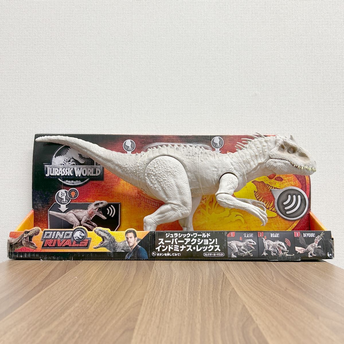 マテル インドミナスレックス コレクターカード入 ジュラシックワールド 恐竜 フィギュア ライト サウンド アクション GCT95
