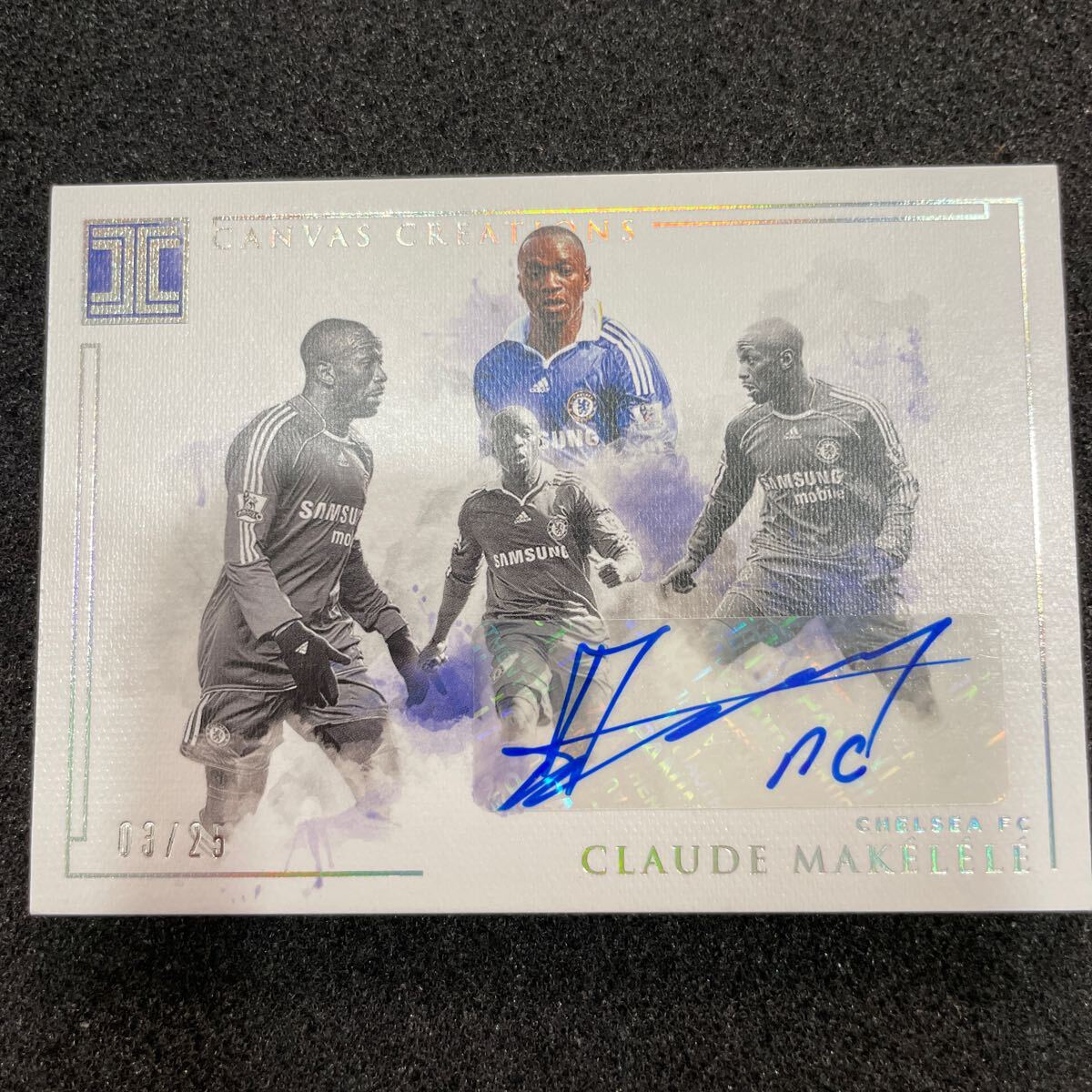 panini impeccable premier league soccer CLAUDE MAKELELE 03/25 直筆サインカード Auto _画像2