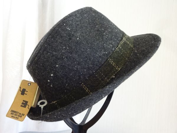 S CONNECT S　スウェードハット　メンズ・紳士　中折れハット　灰色帽子　サイズ５６・５cm〜５８・５cm　キャップ　帽子　タグ付_画像4