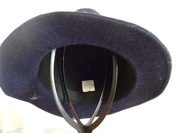 S ヒデトレーディング S メンズ・紳士　紺色帽子　フェドラハット サイズ６１cm〜　中折れハット　キャップ　帽子　タグ付_画像3