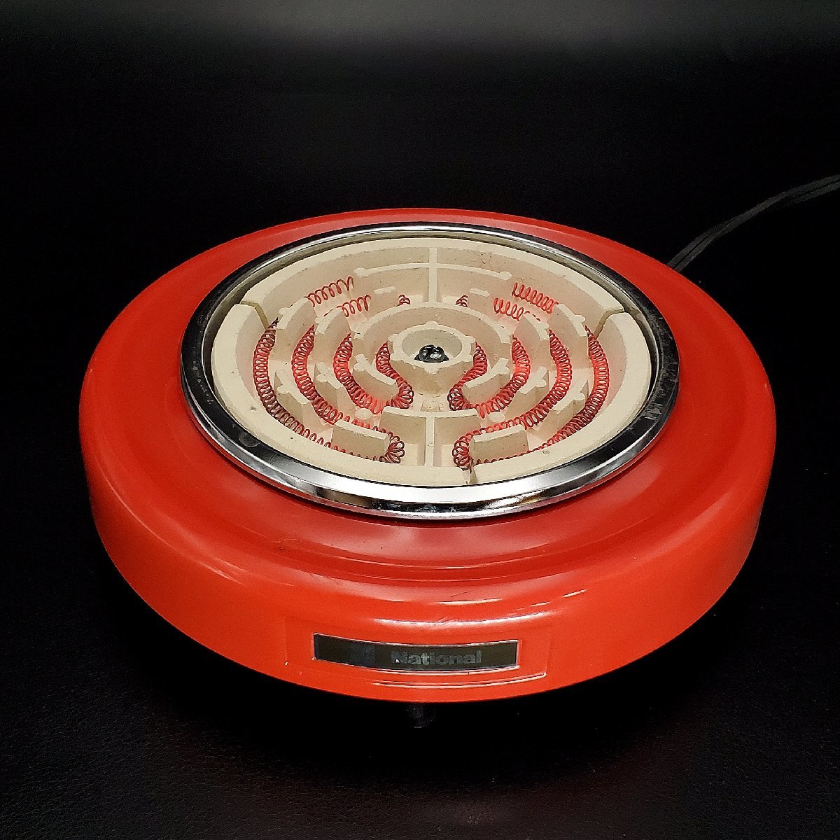 [. warehouse ] Showa Retro Matsushita Electric Industrial corporation National electric portable cooking stove NK-603 600W round red retro consumer electronics electrification verification settled box attaching 