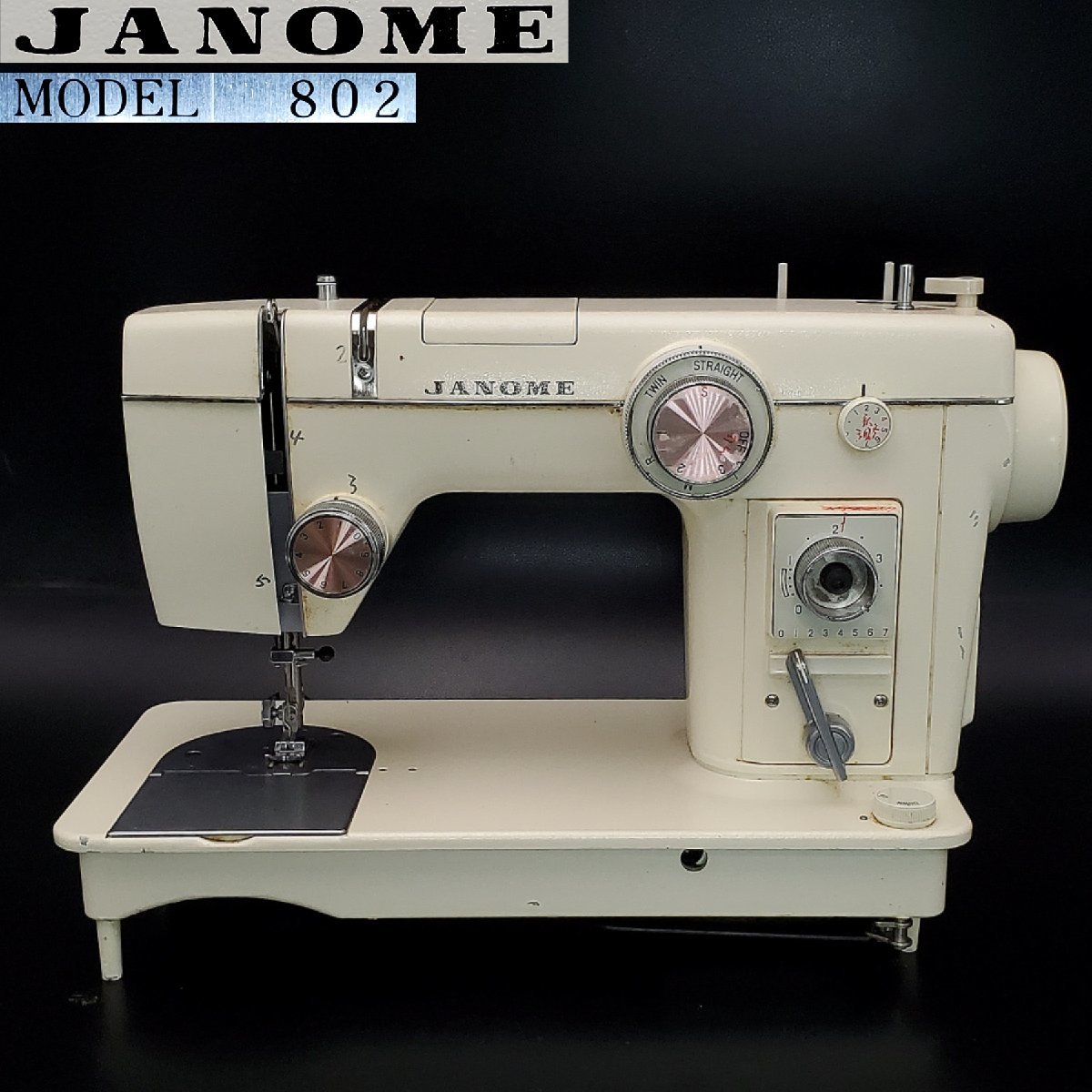 【宝蔵】現状品 JANOME ジャノメミシン MODEL 802 トピアエース 本体のみ 裁縫 手工芸 動作未確認 ジャンク品_画像1