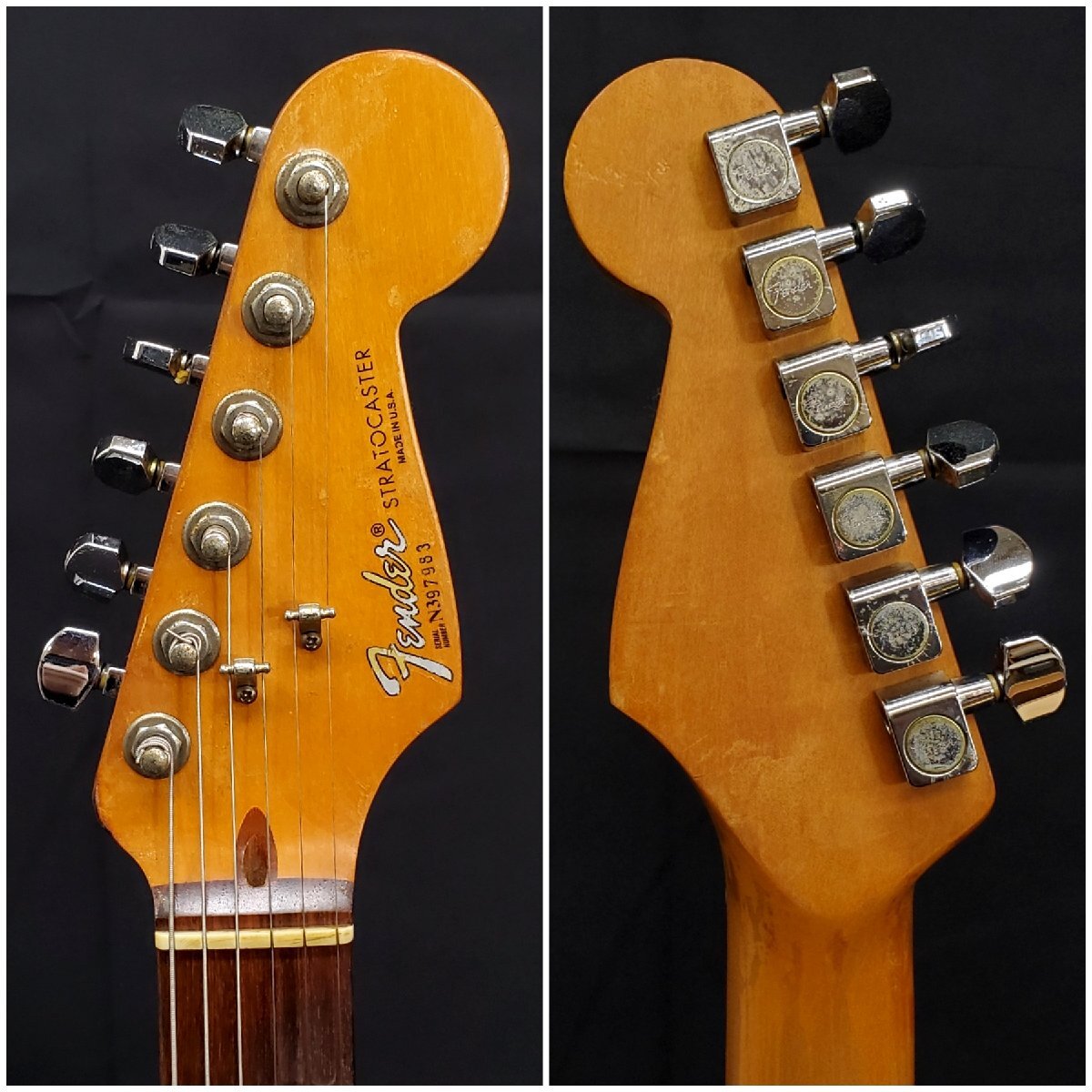 【宝蔵】エレキギター Fender STRATOCASTER N397983 フェンダー ストラキャスター USA 1993年 サインあり ハードケース付 ジャンク 現状品_画像7
