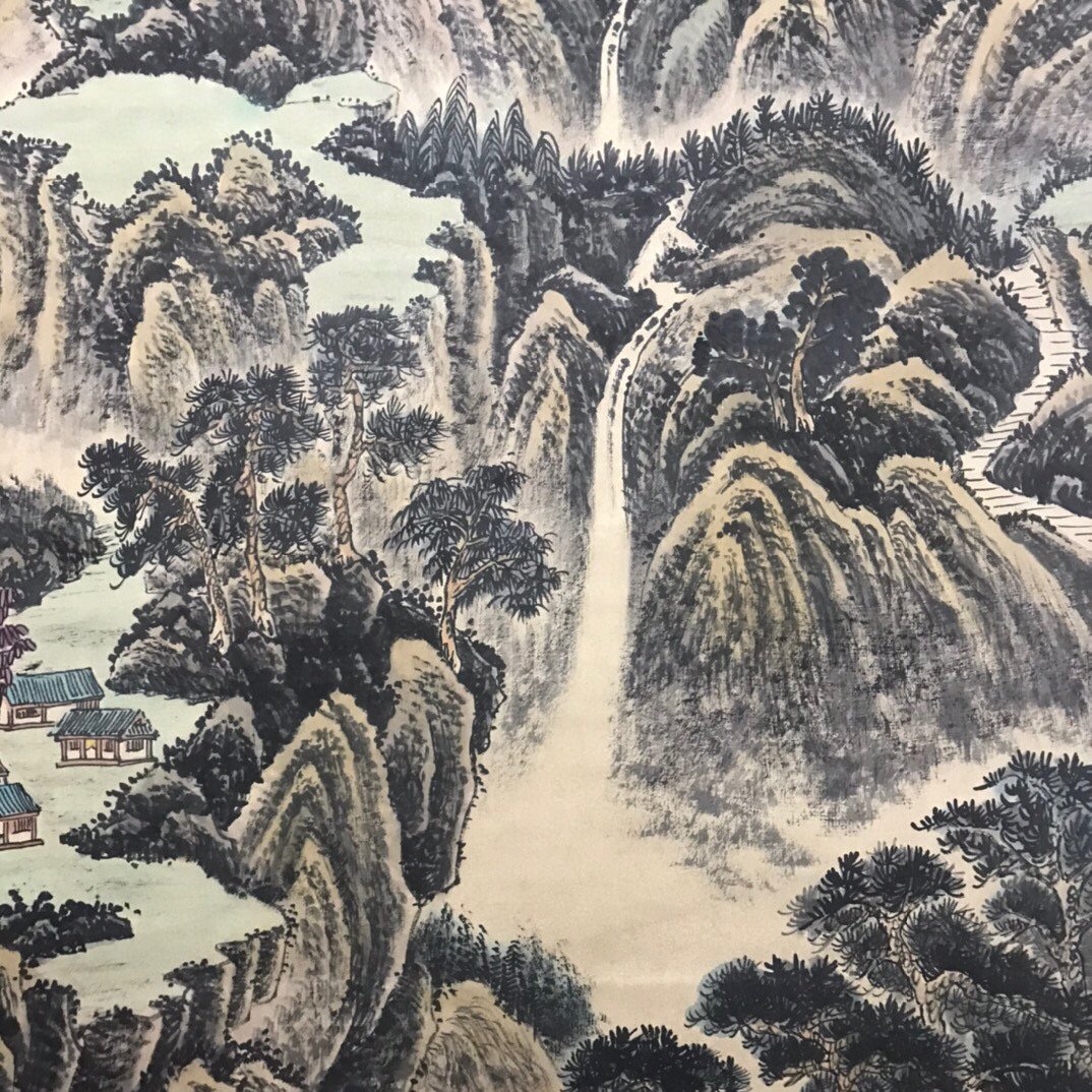 ◆古寳堂◆真作・中国書画『近現代画家王云・山水画・六尺中堂画・宣紙』肉筆紙本・掛け軸・書画立軸・中国美術・コレクター必見_画像8