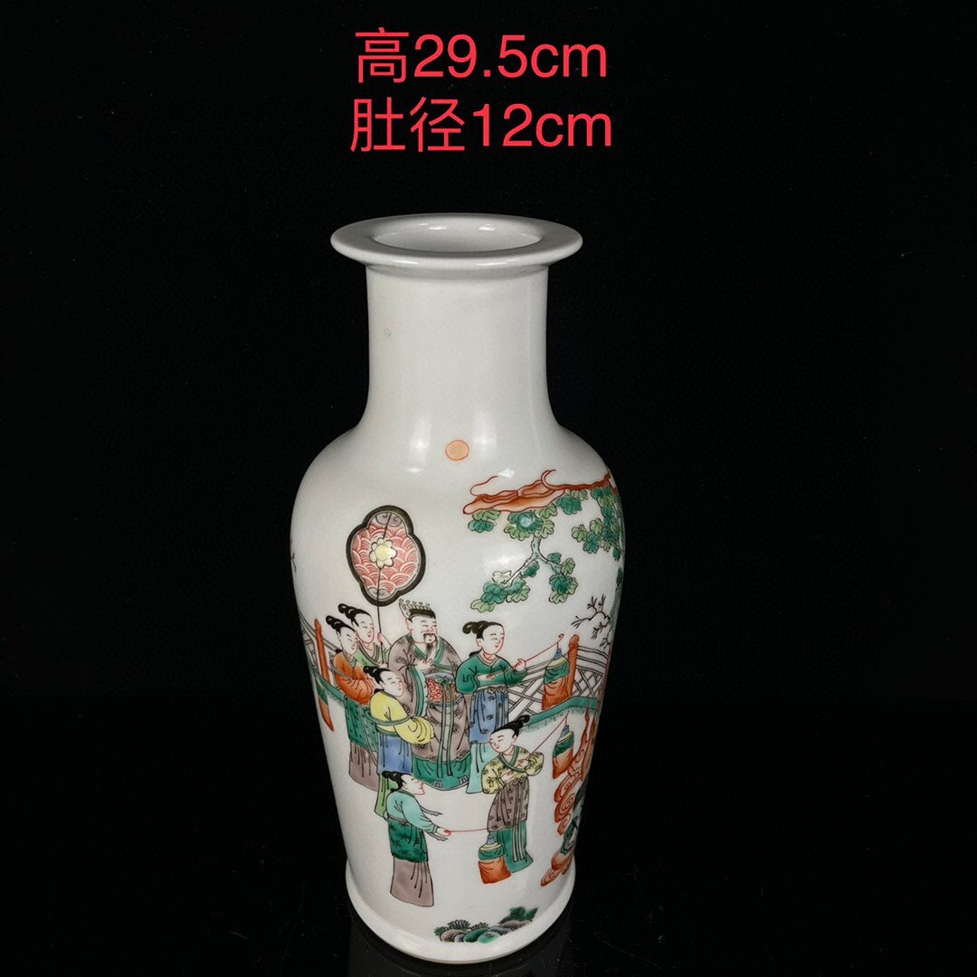 ◆古寳堂◆清 康熙年製款 粉彩 人物紋 花瓶 古陶瓷品 極細工 古置物 古擺件 中国古美術 時代物 古董品_画像7
